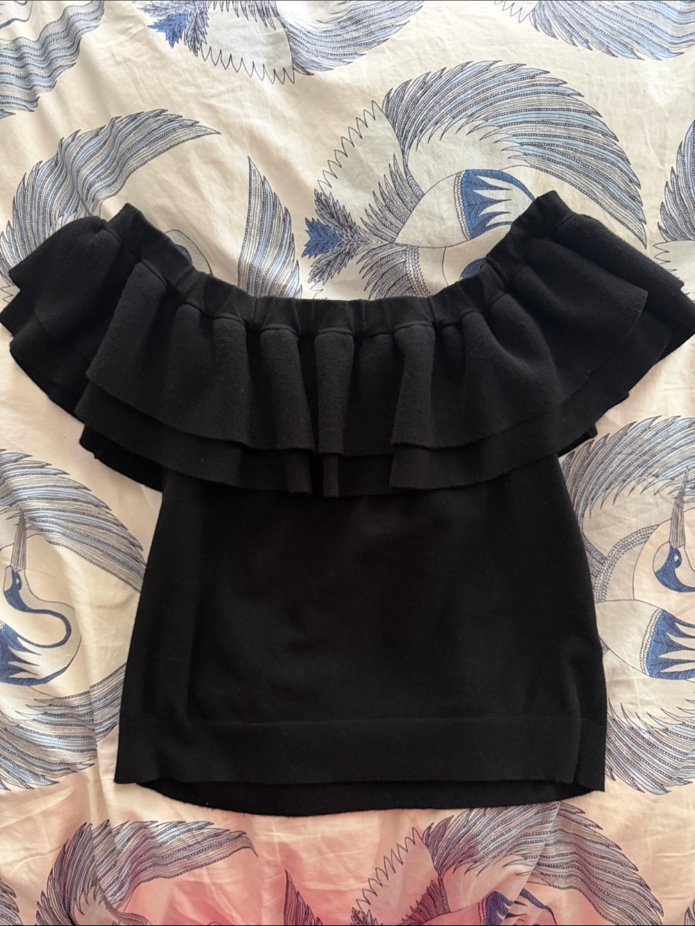 J. Crew Ruffled Off Shoulder Sweater. Large. Like New.